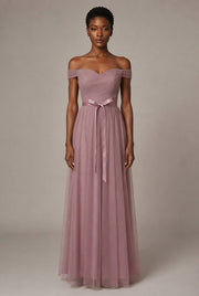 Bridesmaid Dress Long Cameo Brown Mesh Comfortable Thin Satin Bridesmaid Host Dinner Dress — Type C — AI-generated studio front view