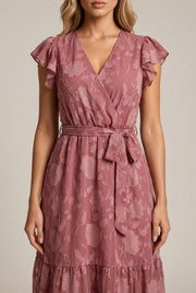 Casual V-neck Flower Sleeveless Dress — AI-generated studio bodice detail