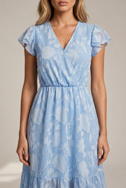 Léonie Floral Midi Dress — Light Blue — AI-generated studio bodice detail