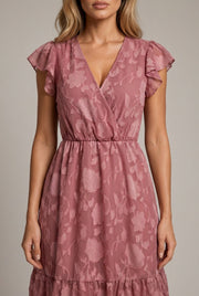 Léonie Floral Midi Dress — Pink — AI-generated studio bodice detail