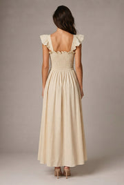 Fashion Personality French Floral Dress Women — No 1 Pure Apricot — AI-generated studio back view