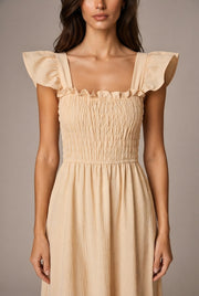 Fashion Personality French Floral Dress Women — No 1 Pure Apricot — AI-generated studio bodice detail