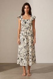 Fashion Personality French Floral Dress Women — No 2 White Background — AI-generated studio front view