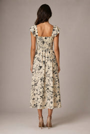 Fashion Personality French Floral Dress Women — No 2 White Background — AI-generated studio back view