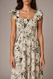 Fashion Personality French Floral Dress Women — No 2 White Background — AI-generated studio bodice detail