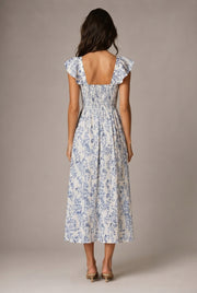 Fashion Personality French Floral Dress Women — No 5 White Background — AI-generated studio back view