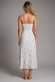 Floral Midi Bohemian Tank Dress — Printing — AI-generated studio back view