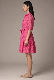 Shirt Sexy Cutout Water Soluble Lace Flower Dress — AI-generated studio right-side profile