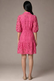 Shirt Sexy Cutout Water Soluble Lace Flower Dress — AI-generated studio back view