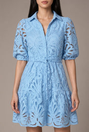 Romy Lace Mini Dress — Light Blue — AI-generated studio bodice detail
