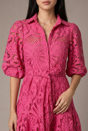 Romy Lace Mini Dress — Rose Red — AI-generated studio bodice detail