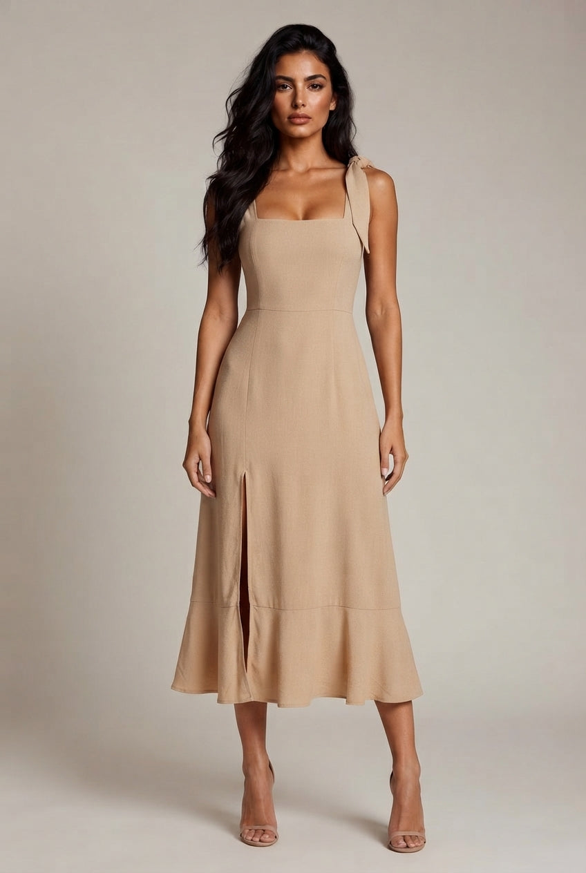 Pauline Ruffle Midi Dress