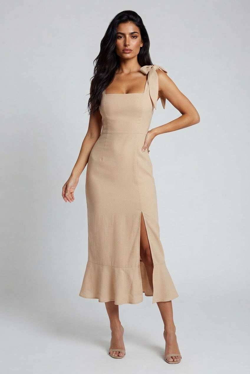 Pauline Ruffle Midi Dress