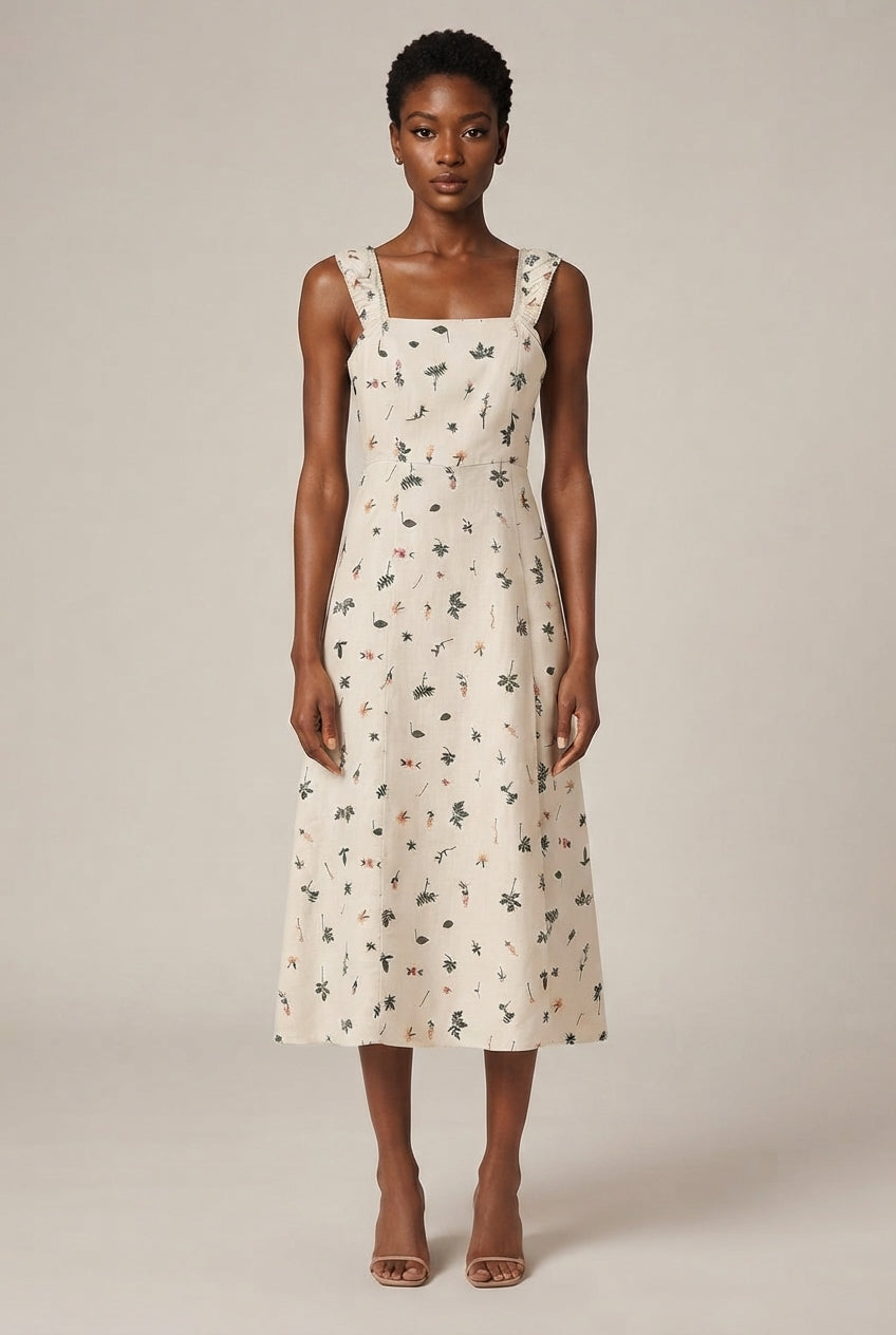 Women's Fashion Personality Embroidery Floral Dress — Picture Color — AI-generated studio front view