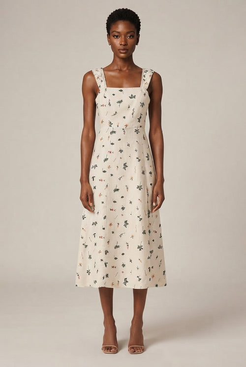 Women's Fashion Personality Embroidery Floral Dress — Picture Color — AI-generated studio front view