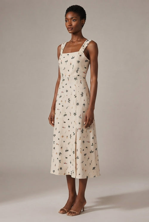 Women's Fashion Personality Embroidery Floral Dress — Picture Color — AI-generated studio three-quarter view