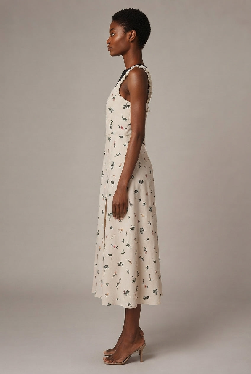 Women's Fashion Personality Embroidery Floral Dress — Picture Color — AI-generated studio right-side profile