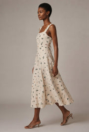 Women's Fashion Personality Embroidery Floral Dress — Picture Color — AI-generated studio left-side walking view