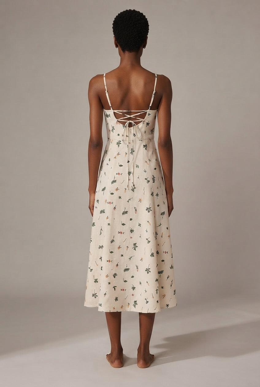 Women's Fashion Personality Embroidery Floral Dress — Picture Color — AI-generated studio back view