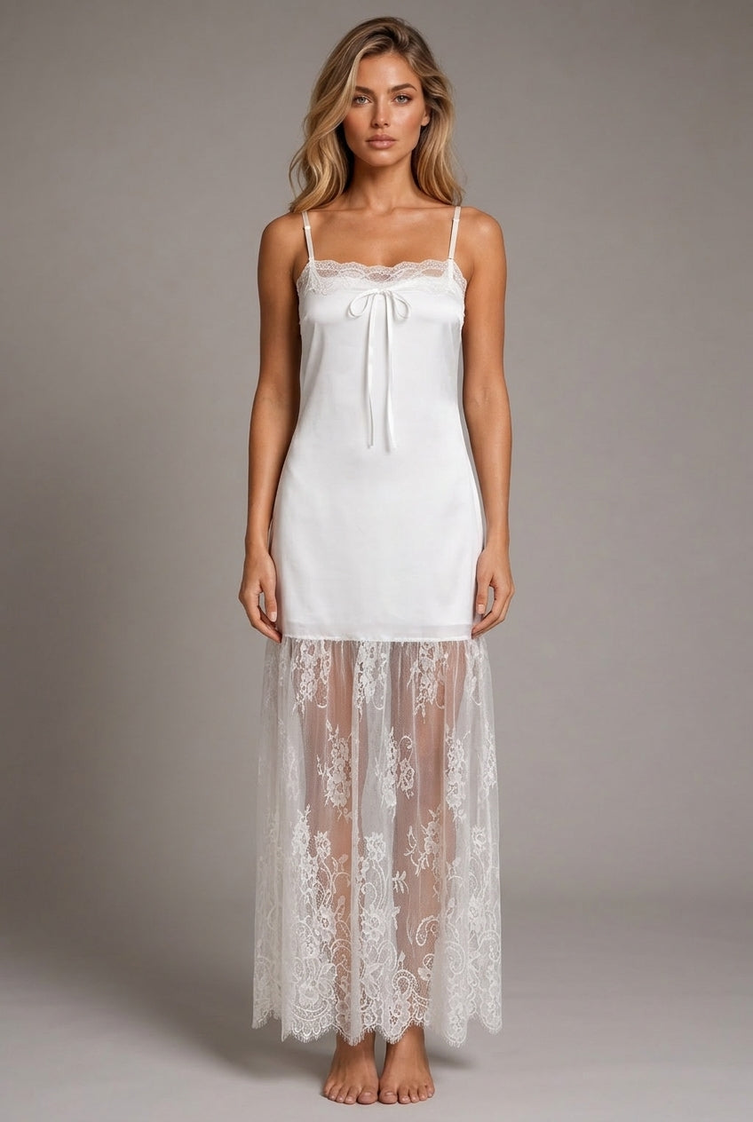 Womens New Satin Strap Dress, European And American Fashion Style — AI-generated studio front view