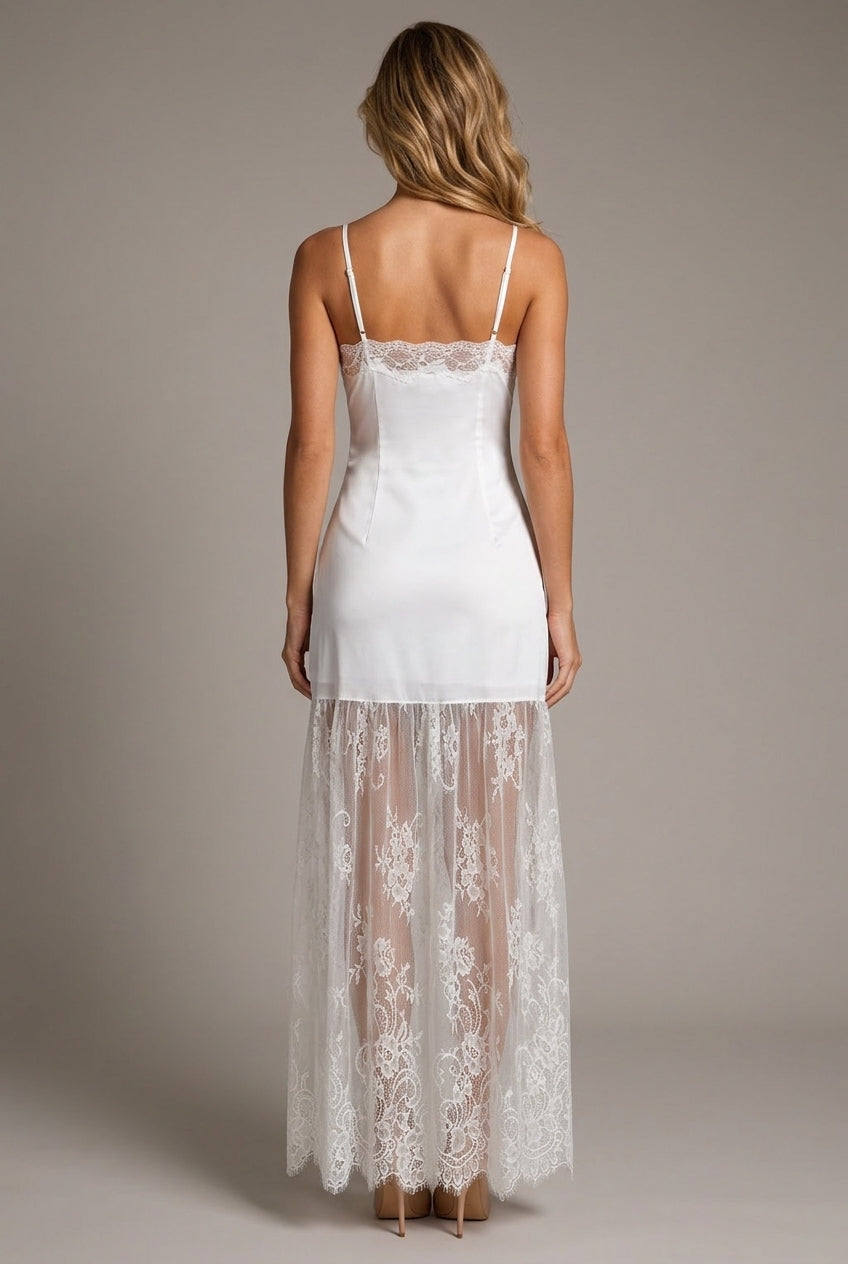 Womens New Satin Strap Dress, European And American Fashion Style — AI-generated studio back view