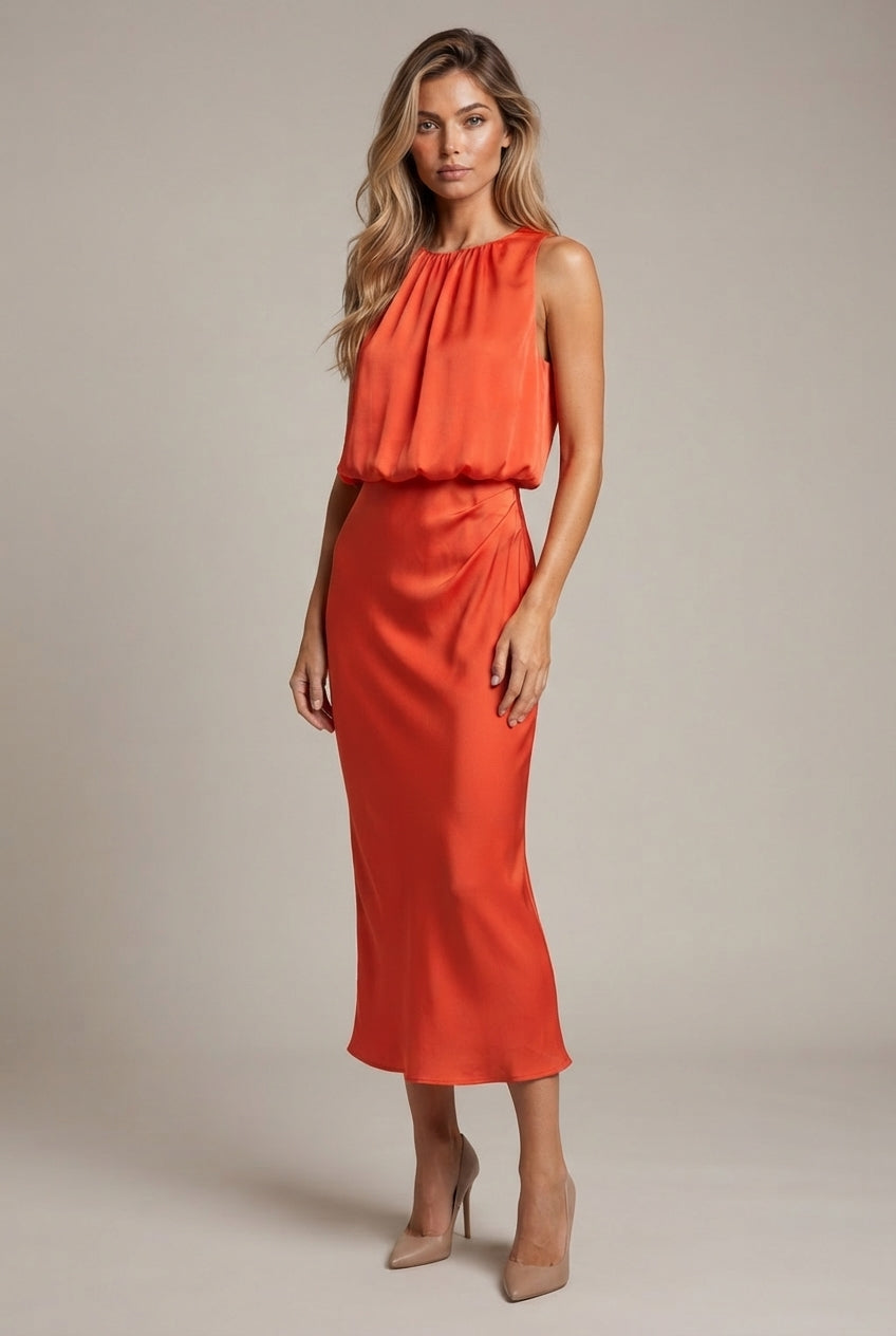Suzanne Pleated Midi Dress
